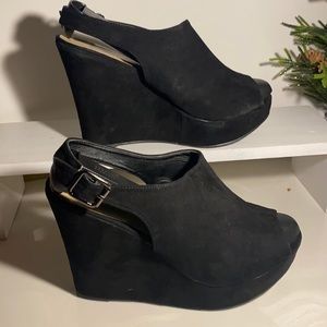Torrid Black Suede Platform Wedge